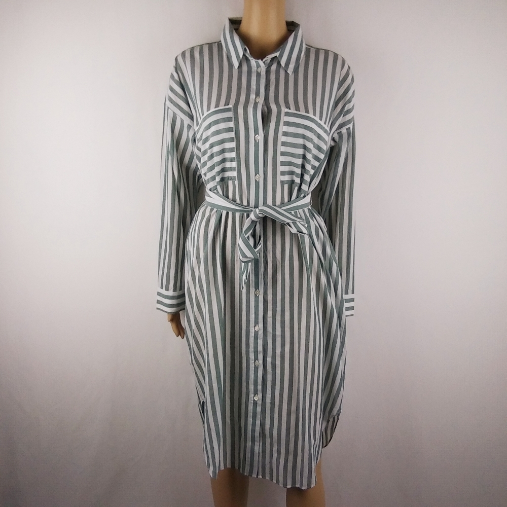 📦 Sale - Seafolly Bandana Bay Stripe Shirt Dress - Women's Size Small